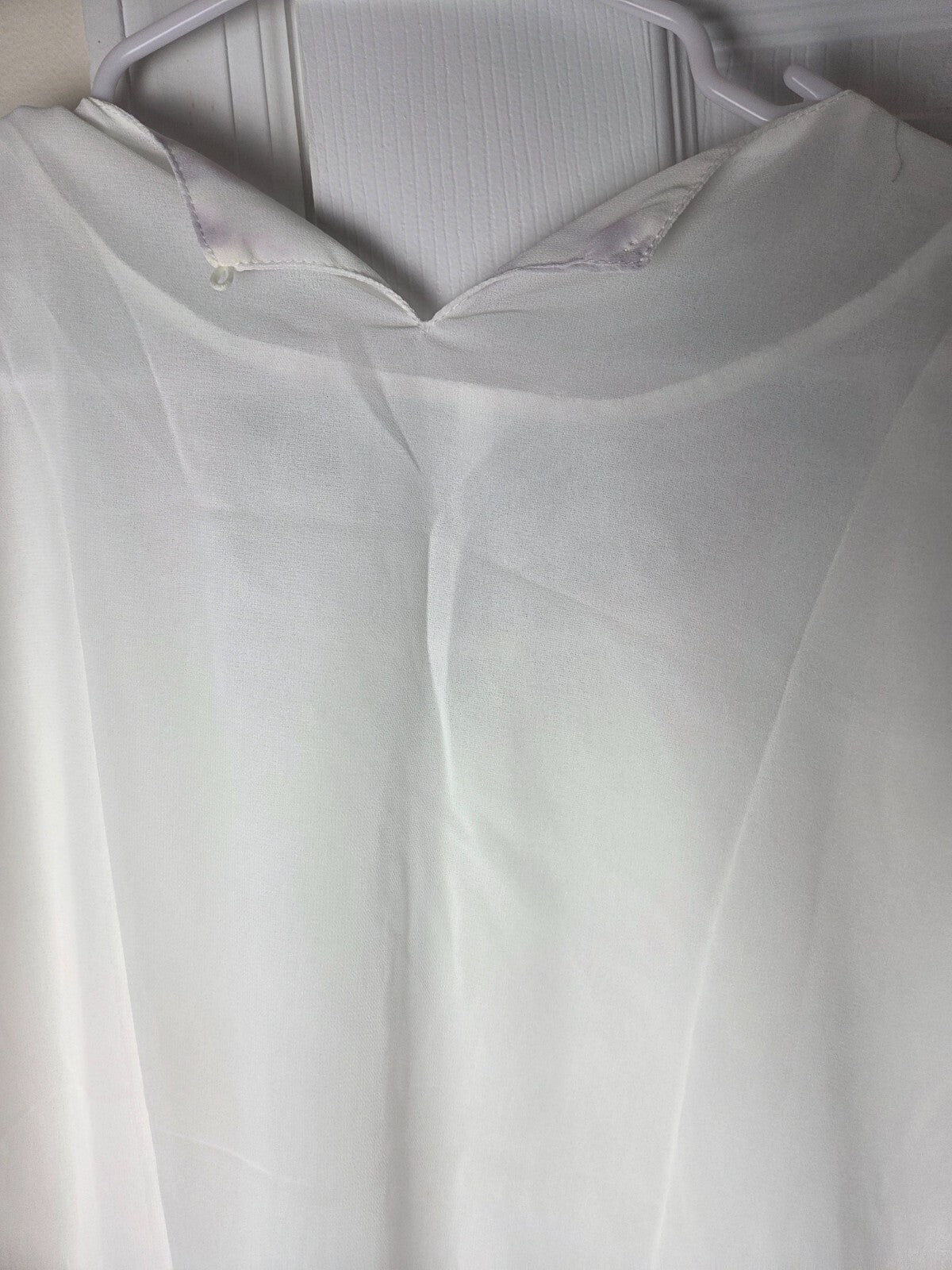 Studded Neckline Chiffon Blouse for Women Size XL Lightweight Sheer Top Ladies