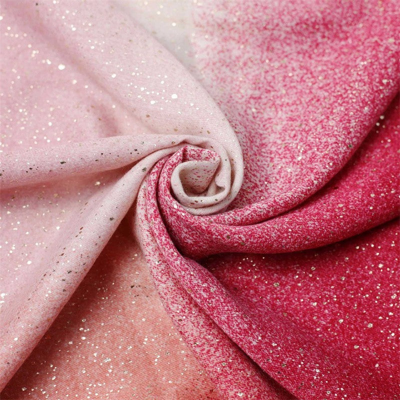 Sparkle Ombre Shawl Scarf Pink Red Gradient Shimmer Glitter Wrap Hijab Large