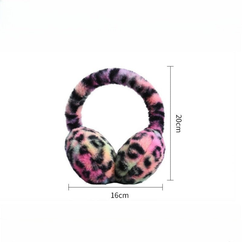 Colorful Fluffy Faux Fur Leopard Print Winter Earmuffs Ear Warmers New