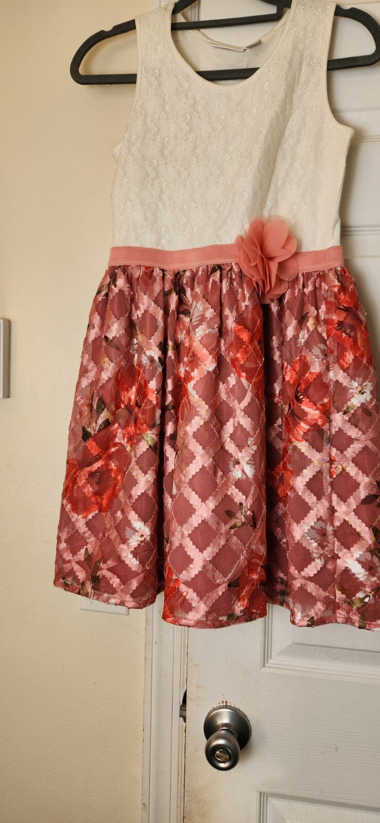 Girls Dress for Formal Occasion Floral Print Sleeveless Dresses Size 10/12