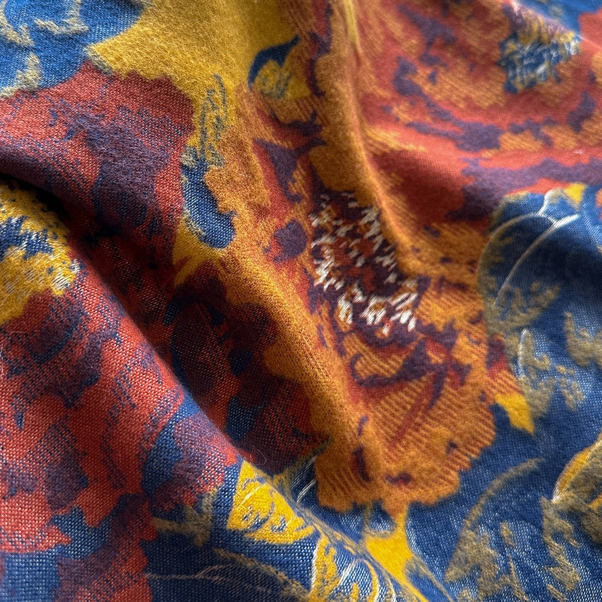 Reversible Floral Shawl Wrap Poncho Blanket Scarf Fall Winter Tassel Fringe