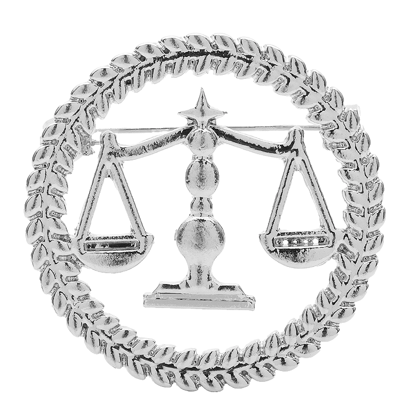 2pcs Scales of Justice Brooch Pin Lawyer Attorney Legal Gift Wreath Badge