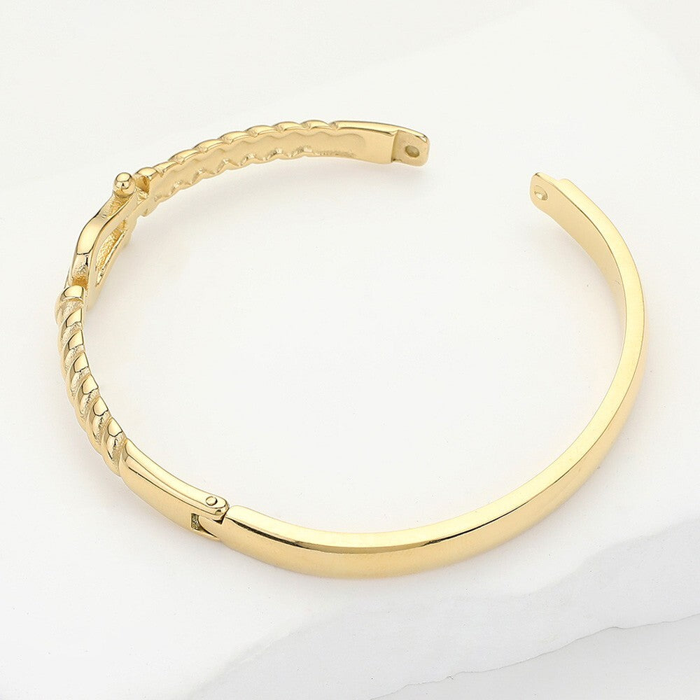 Stainless Steel Shackle Hinged Bangle Bracelet Mens Rugged Cuff Jewelry Gift