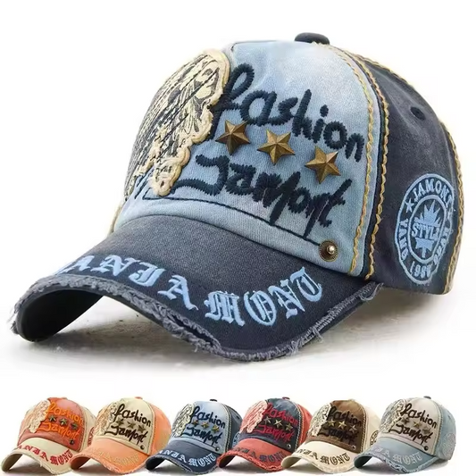 Men & Women's Baseball Cap Willow Spike Embroidered Adjustable Cotton Blue