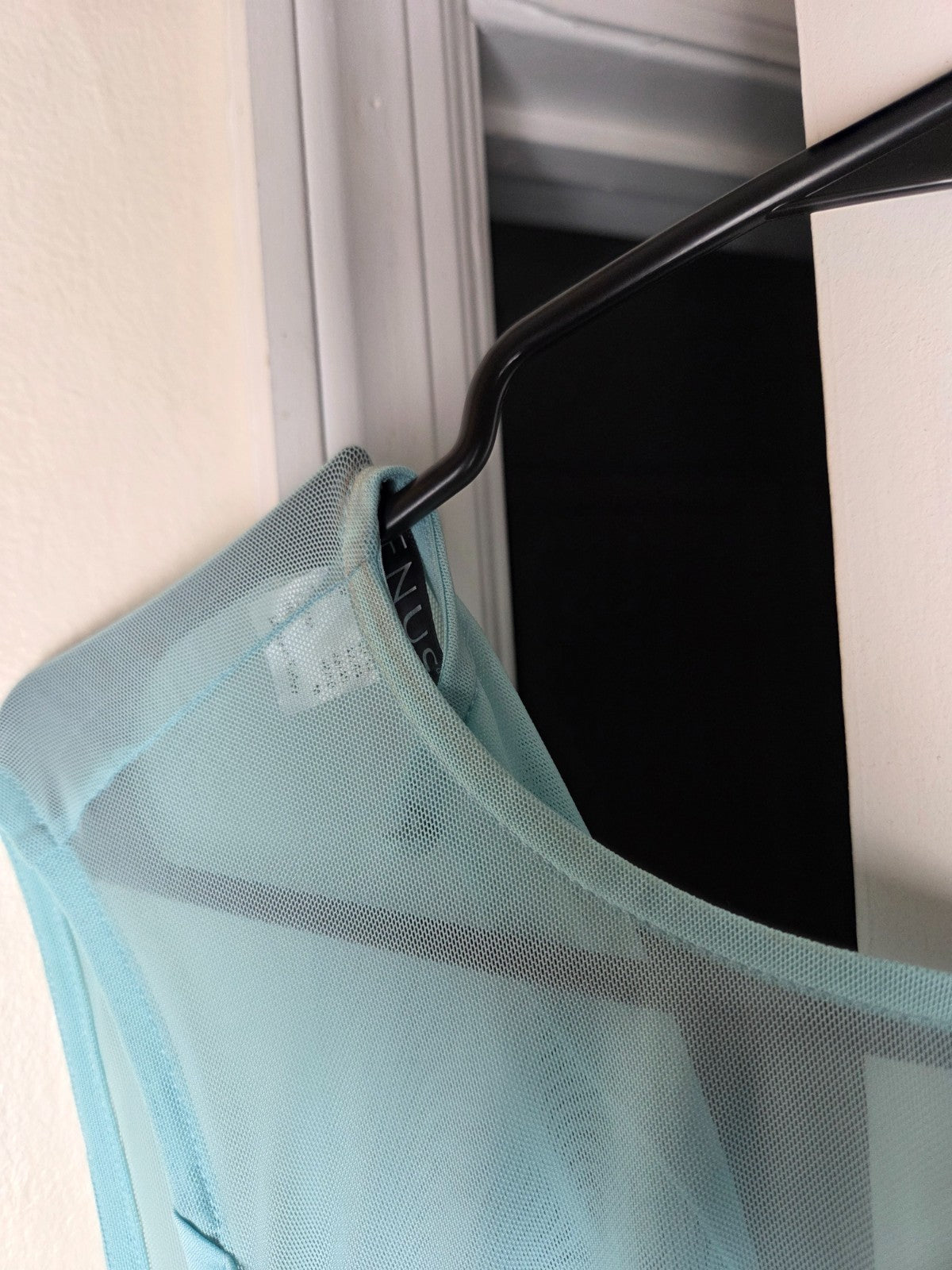 Venus Women Mint Green Mesh Bodice Midi Dress Sleeveless Fit Flare Size M