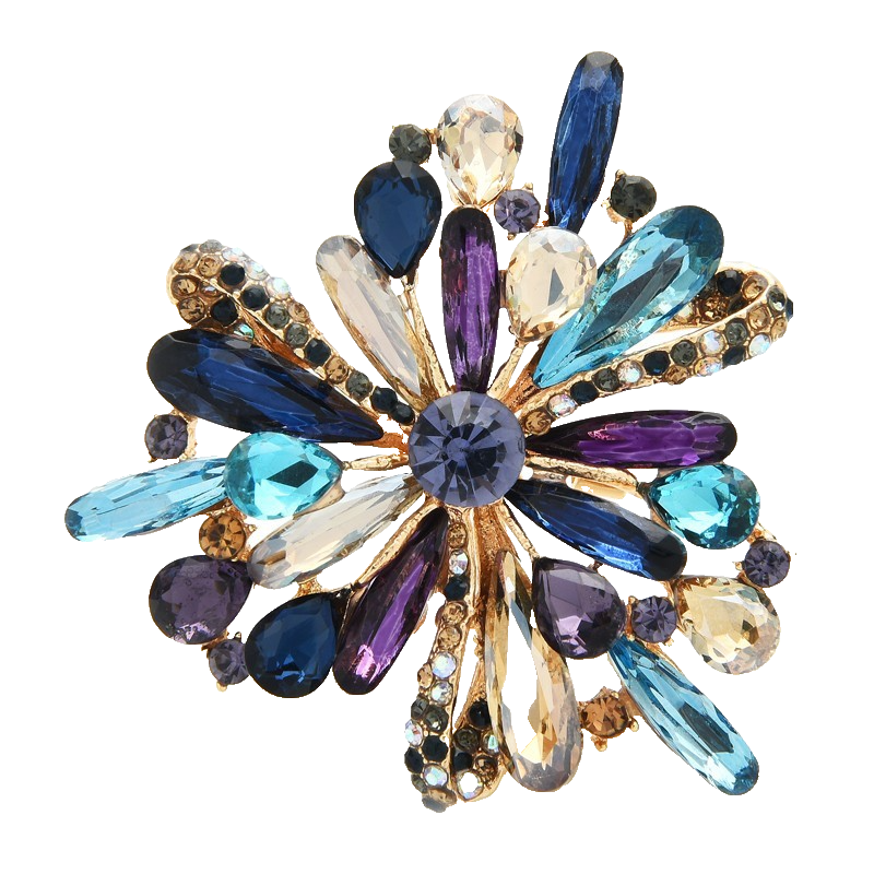 2pcs Sparkling Rhinestone Flower Brooch Set - Elegant Crystal Floral Pins for Wo