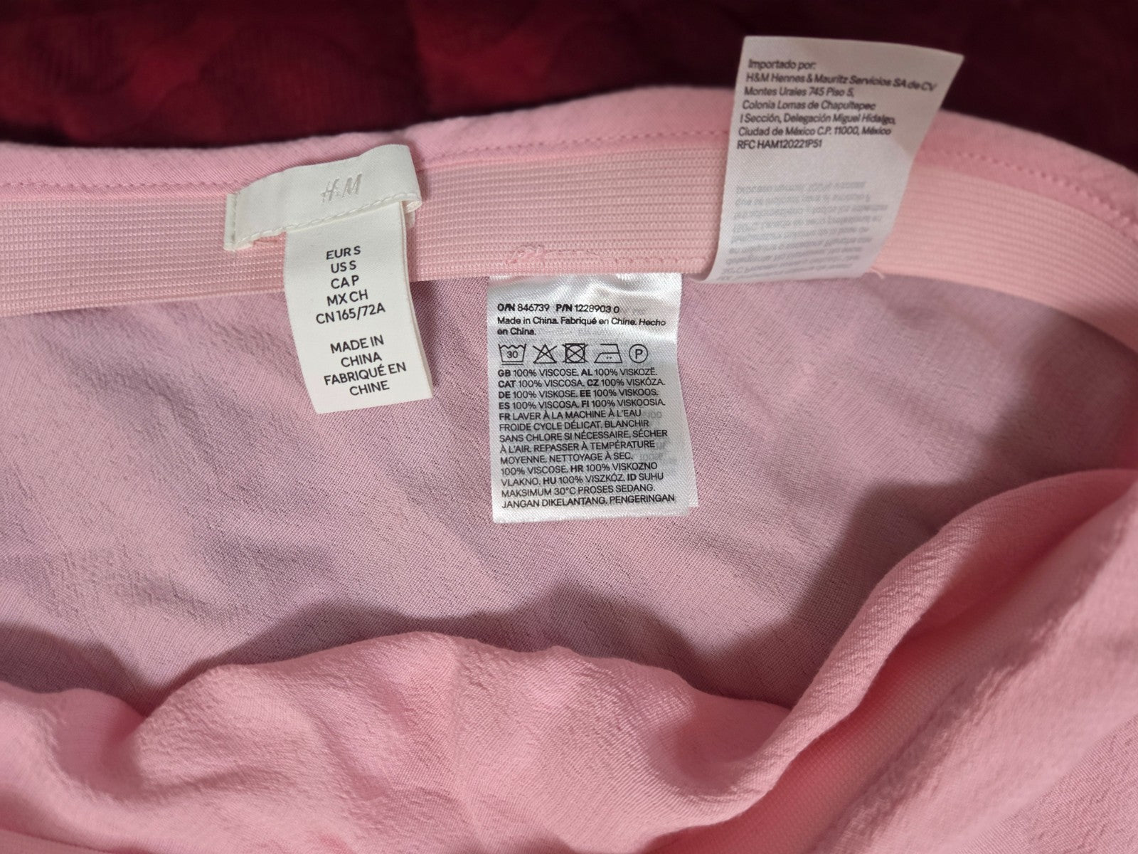 Pink Midi Skirt for Women Elastic Waistband Flowing A Line Skirt for Ladies S