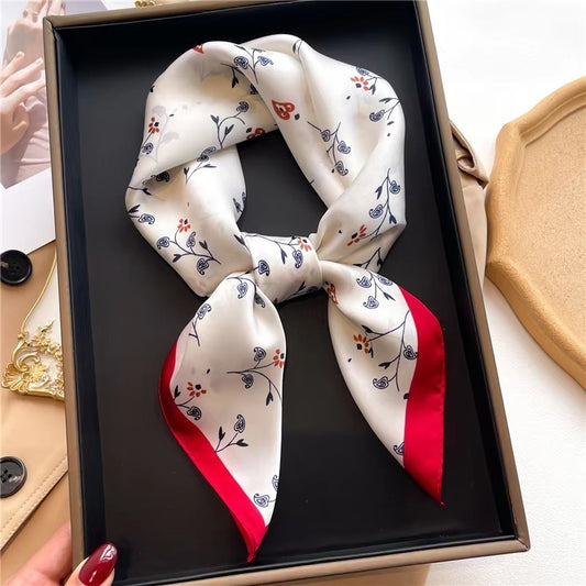 3pcs Silk Feel Square Scarf Set Floral Lotus Paisley Neck Head Scarf 27.5"