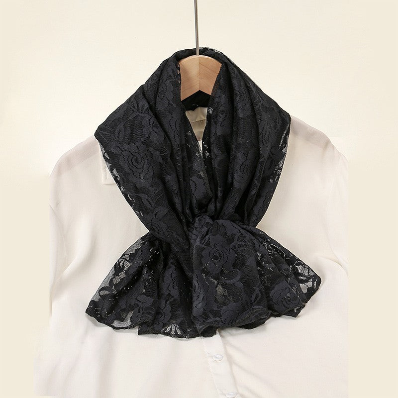 New Black Floral Lace Shawl Shrug Women's Evening Wrap Scarf Bolero