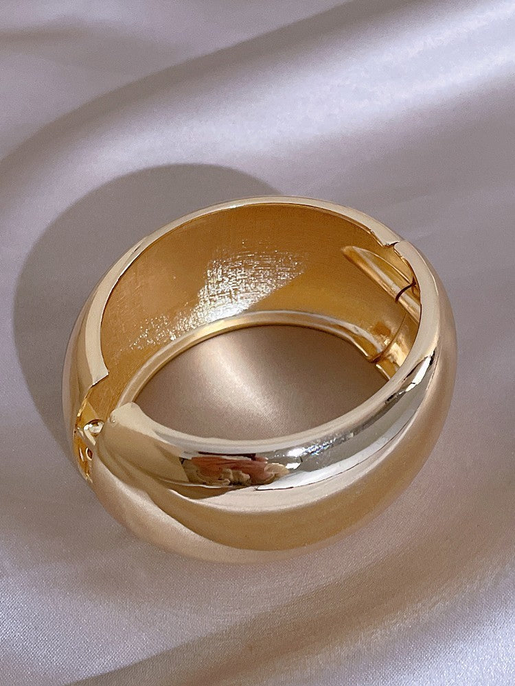 Wide Metal Cuff Bangle Bracelet for Women Stainless Steel Statement Jewelry