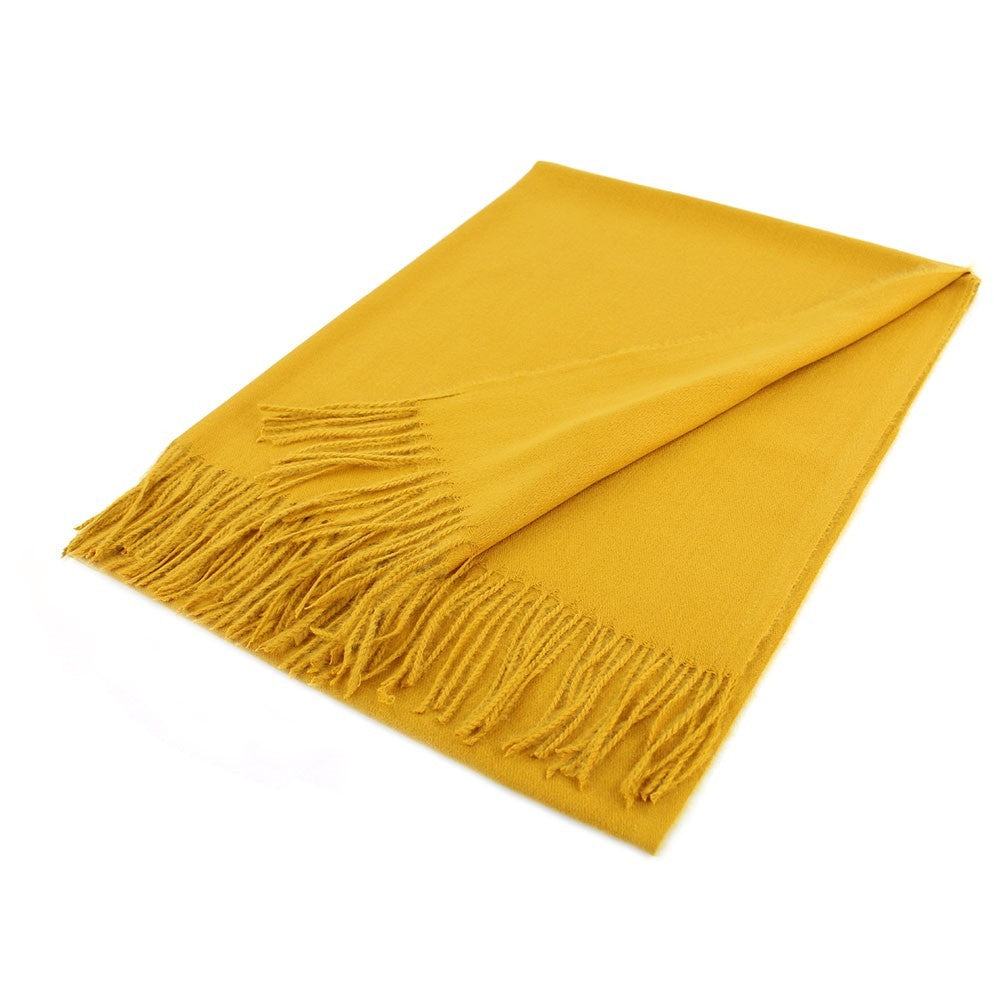 2pcs Red Mustard Cashmere Feel Oversized Wrap Shawl Scarf Stole Solid 78x27