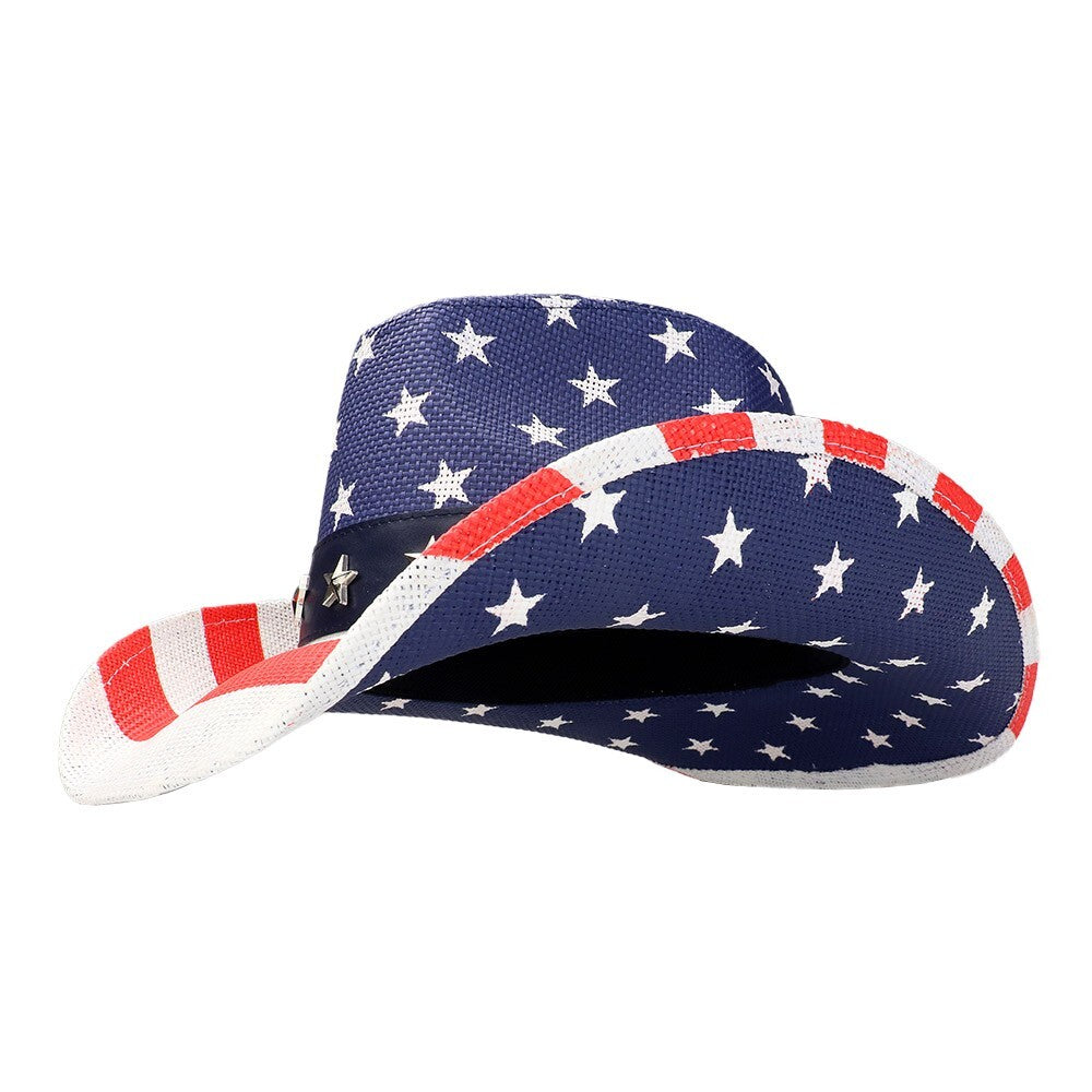 American Flag Cowboy Hat Western Style 4th of July Patriotic Hats Accessories US