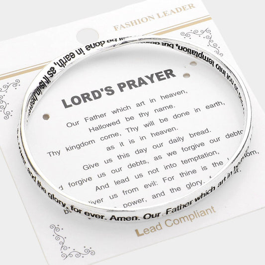 2 for 1 - Lord's Prayer Bangle Bracelet Stainless Steel Christian Gift Jewelry 