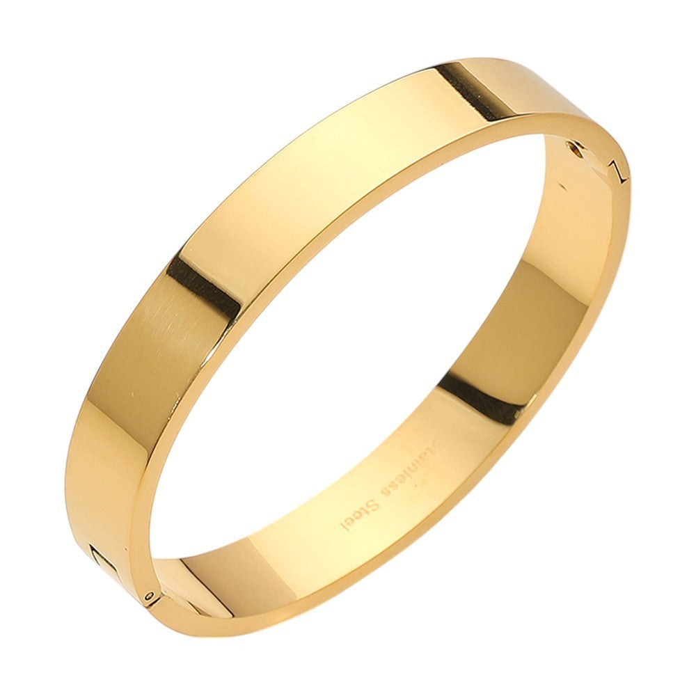 2pcs Stainless Steel Hinged Bangle Bracelets Women Gold & Silver Fashion Jewelry