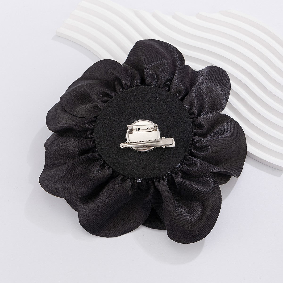 3pcs Large Oversized Flower Brooch Pin Set Satin Rose Floral Corsage Wedding 7.6