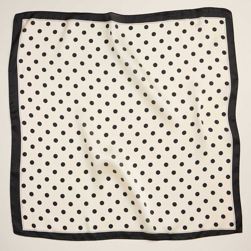 Classic Polka Dot Square Silky Satin Scarf for Women Head Neck Accessory 25"