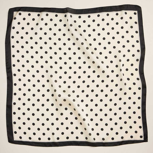Classic Polka Dot Square Silky Satin Scarf for Women Head Neck Accessory 25"