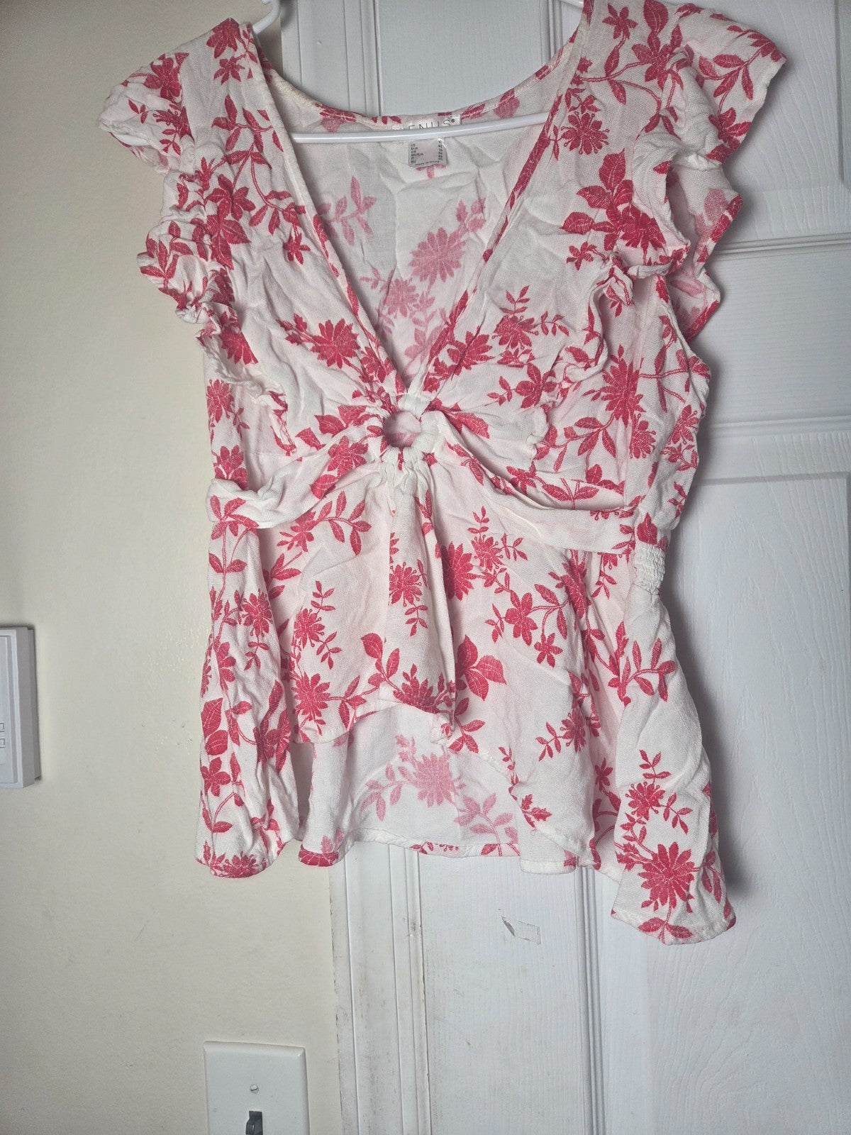 Floral Keyhole Top for Women Lightweight Printed Blouse Casual Spring and Summer