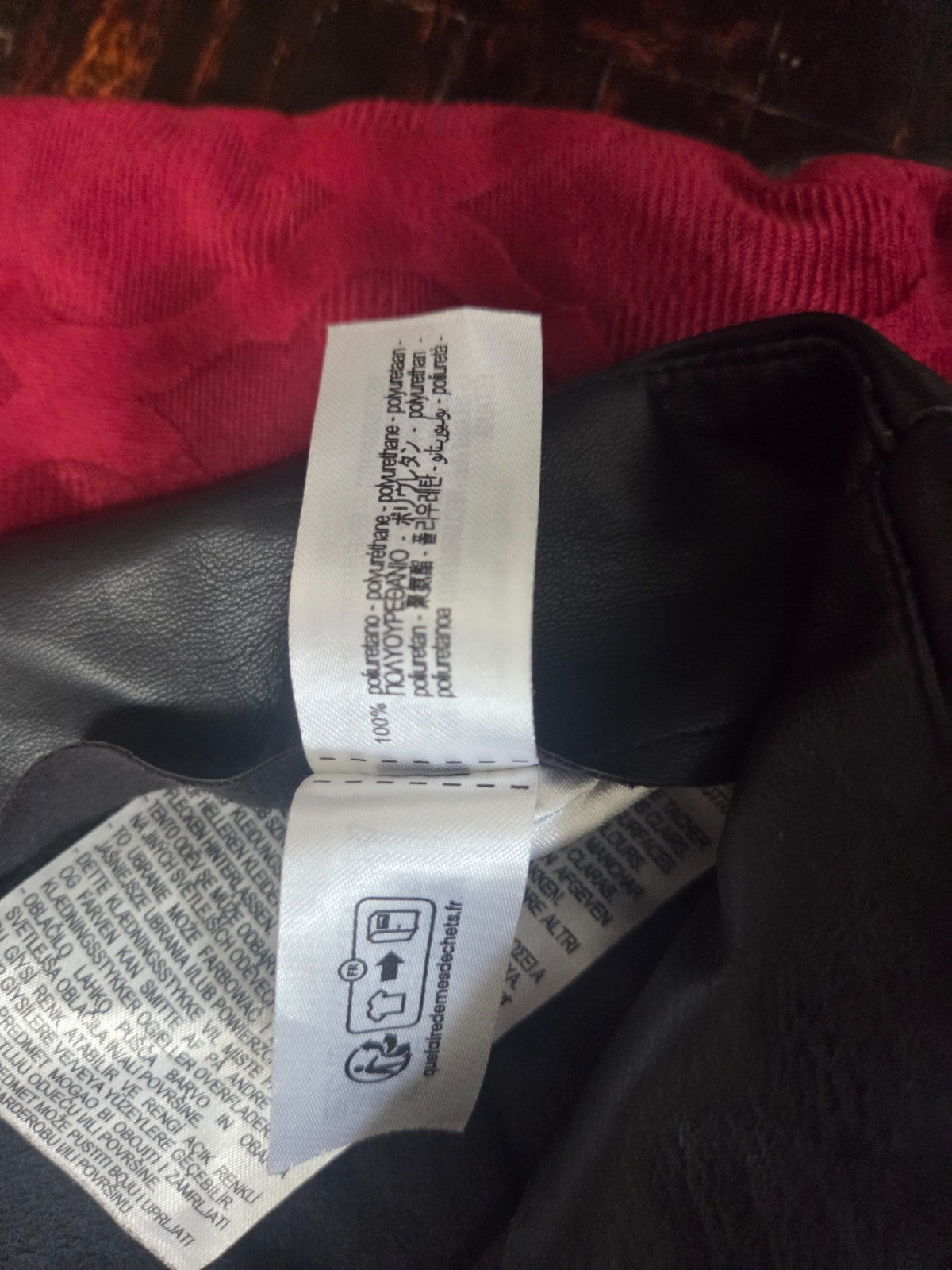 Women’s Faux Leather Pants Size Medium High Waist Straight Leg Black Trousers