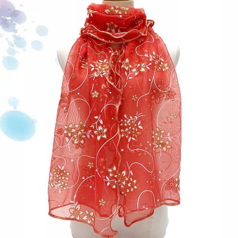 Floral Lace Rectangular Scarf 18in x 63in Lightweight Summer Evening Wrap