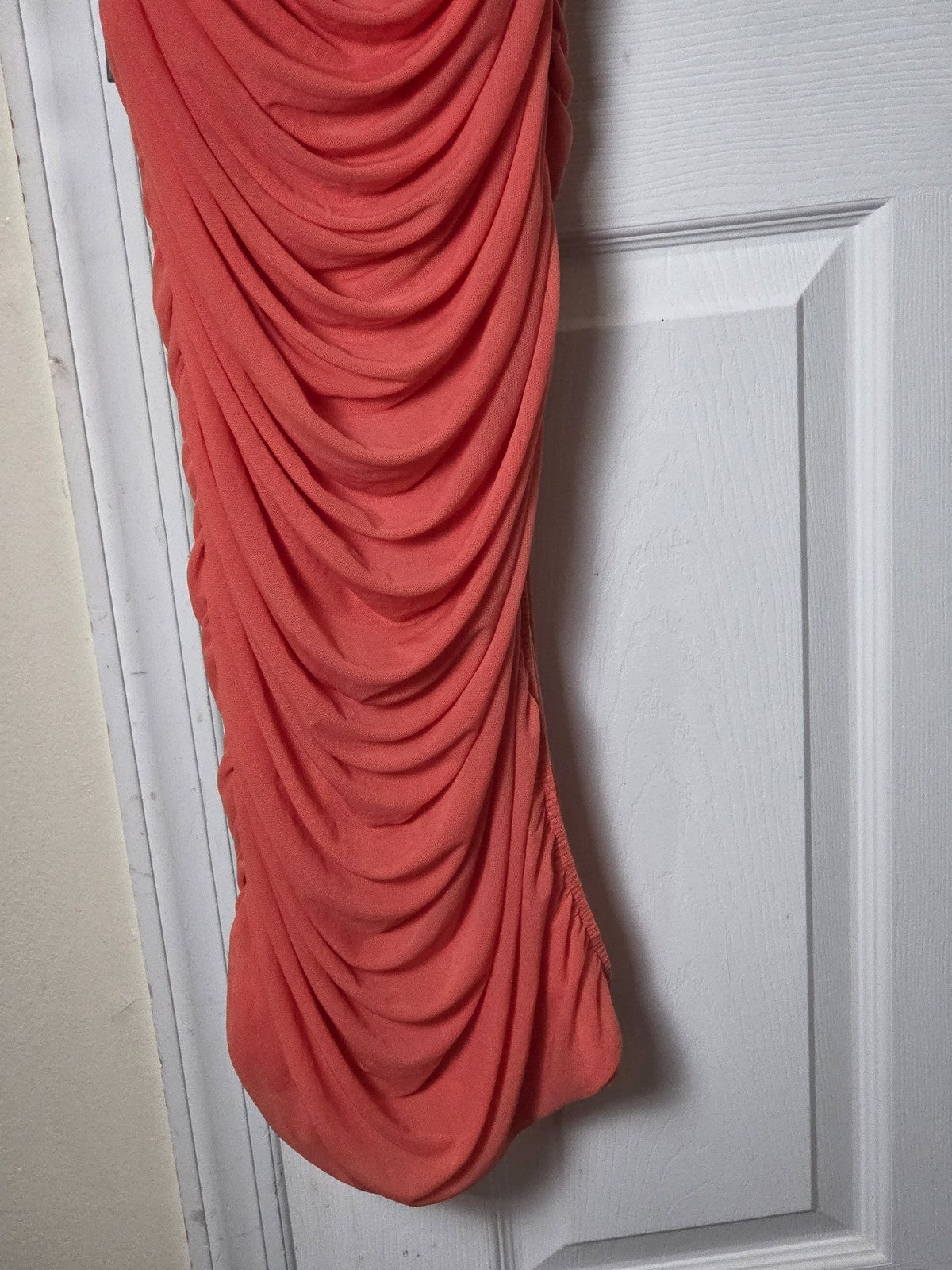 Orange Sleeveless Maxi Dress for Women Cascading Fabric Lined Gown Elegant Wear