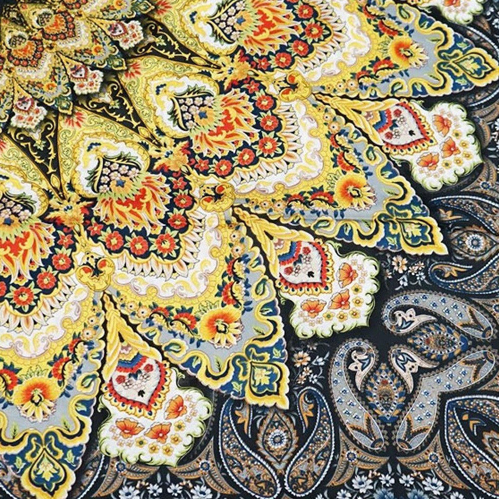 Satin Feel Elegant Paisley Print Square Scarf for Women Fashion Scarves & Wraps