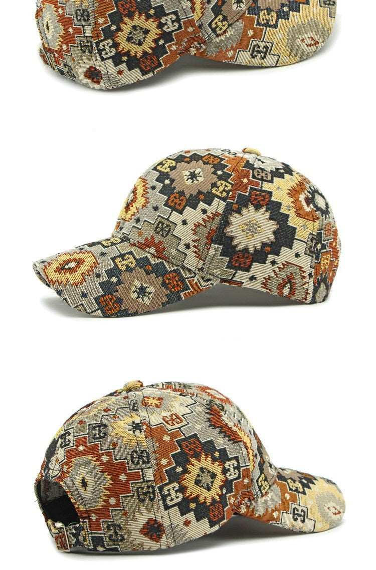 Southwestern Aztec Pattern Women's Baseball Cap Multicolor Adjustable Boho
