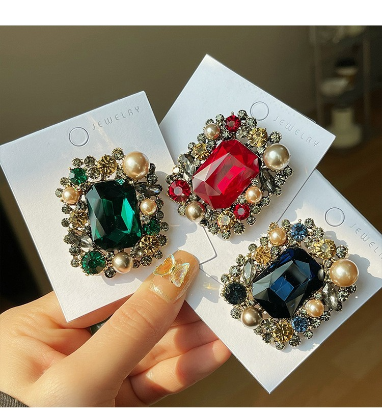 3pcs Vintage Crystal Flower Brooch Set Large Rhinestone Pearl Palace Pins