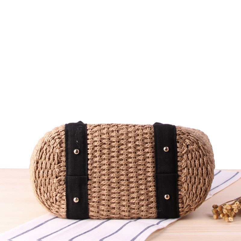 Handmade Rattan Straw Tote Bag Women Large Woven Shoulder Handbag Beach Totes