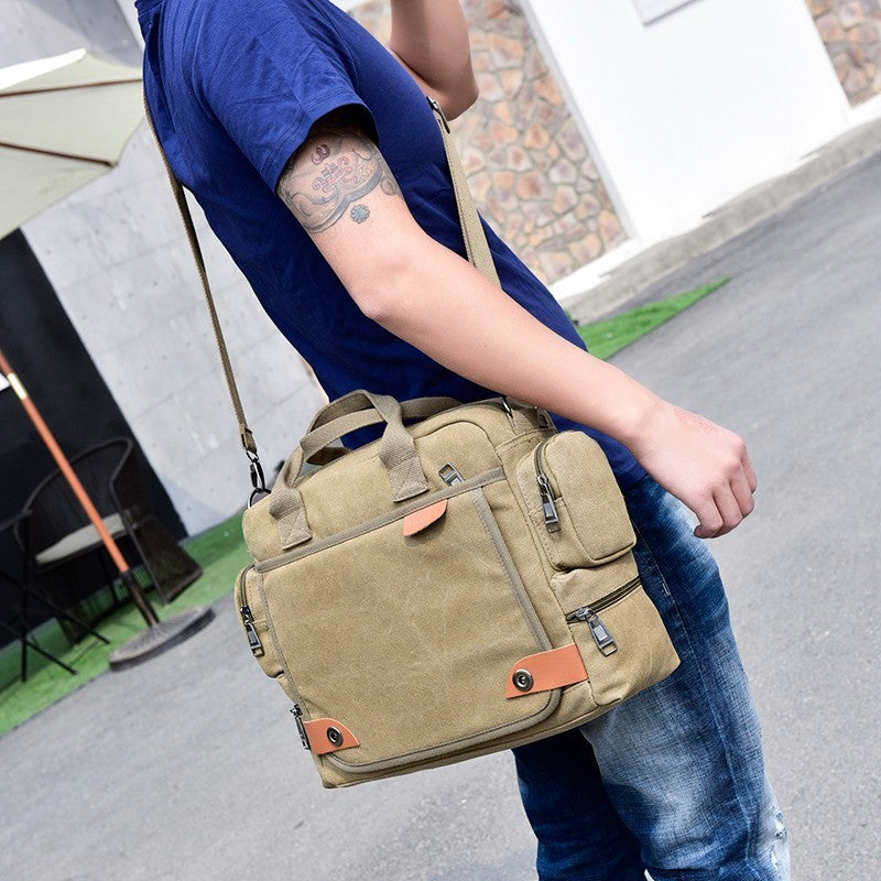 New Men's Vintage Canvas Messenger Bag Laptop Briefcase Satchel Travel Crossbody