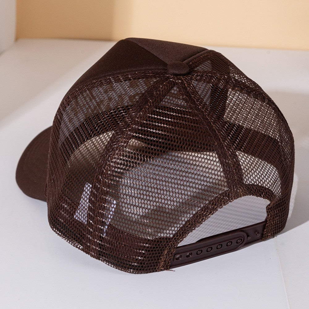2PCS Coffee Run Brown Trucker Hat Mesh Back Adjustable Snapback Cap Unisex
