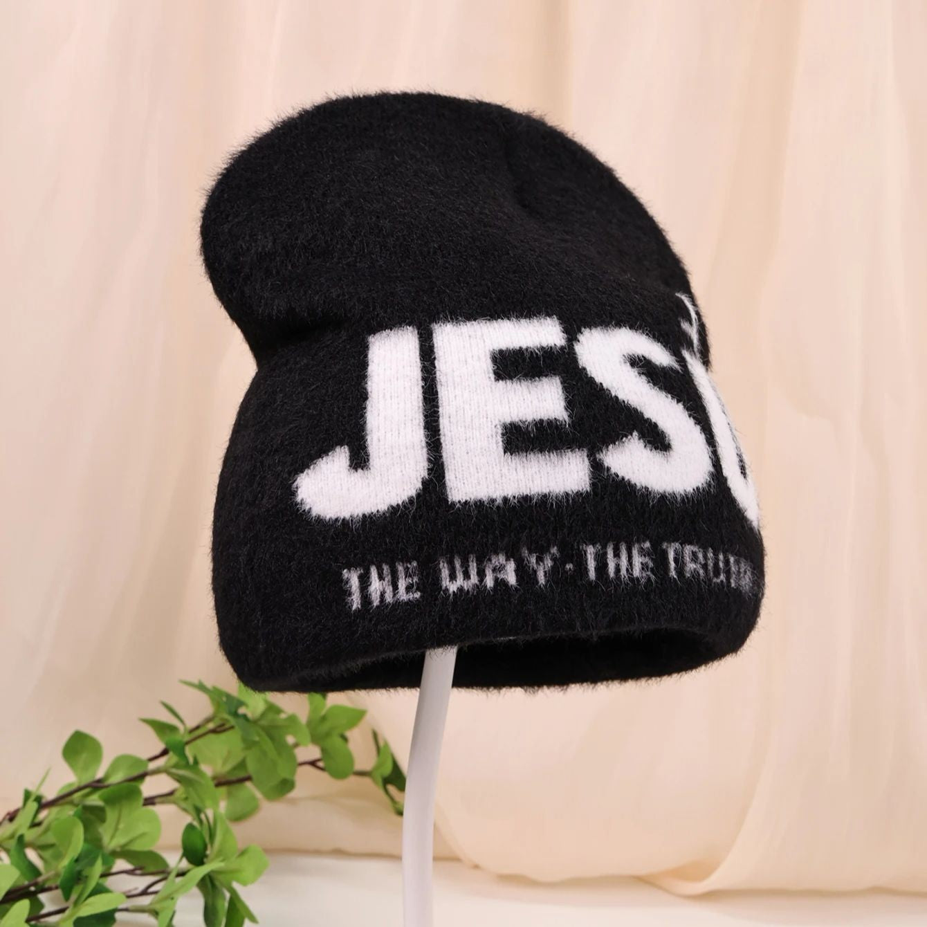 3-Pack Jesus Beanie Hat Set Christian Faith Knit Winter Slouchy Lot Men Women