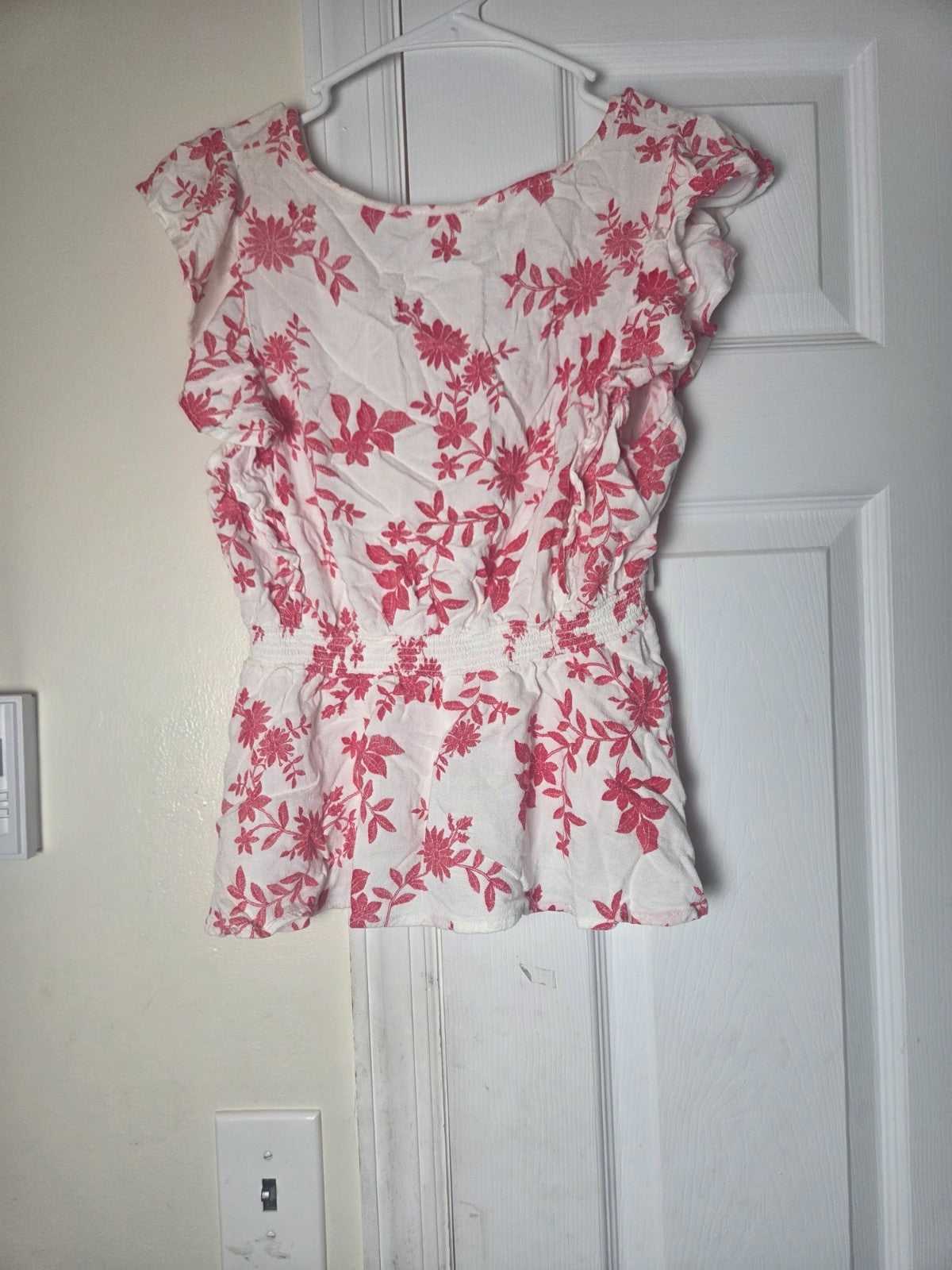 Floral Keyhole Top for Women Lightweight Printed Blouse Casual Spring and Summer