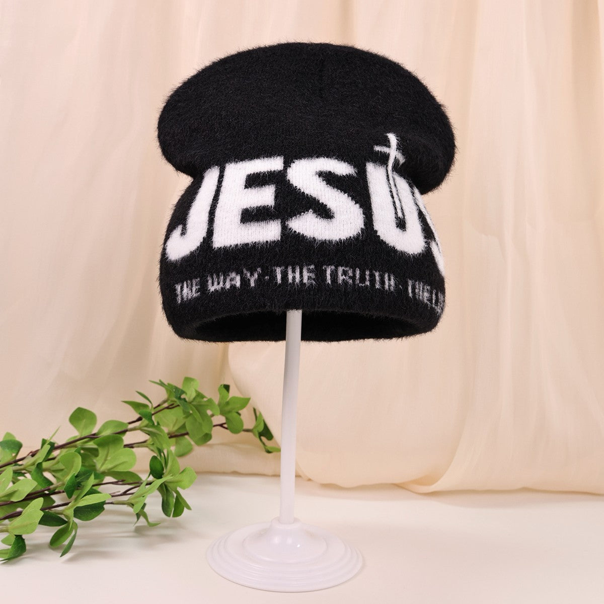 3-Pack Jesus Beanie Hat Set Christian Faith Knit Winter Slouchy Lot Men Women