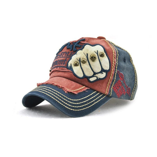 Distressed Denim Baseball Cap Punk Rock Vintage Faded Men Women Retro Hat