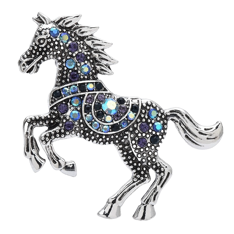 3pcs Rhinestone Horse Brooch Pin Set Vintage Animal Equestrian Jewelry