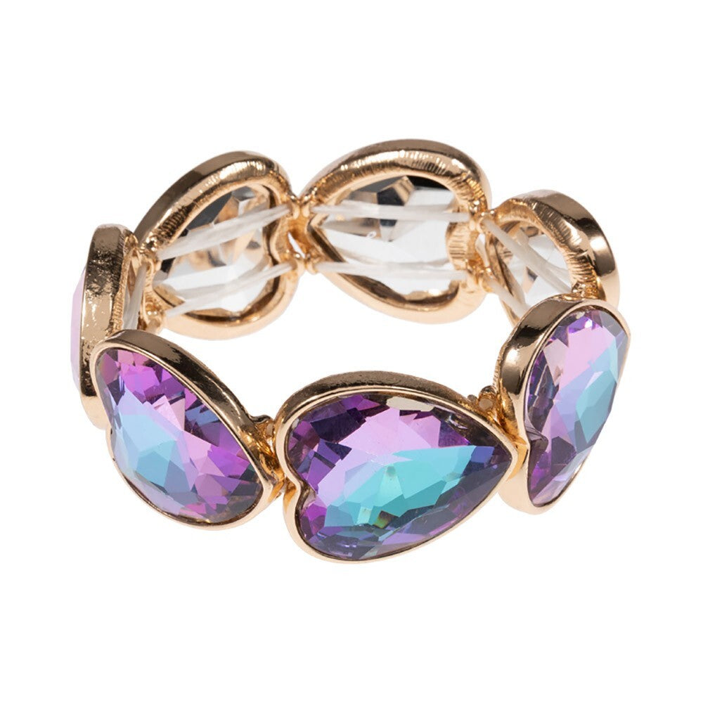 Heart Stone Stretch Bracelet Fashion Jewelry Gift for Women or Girls