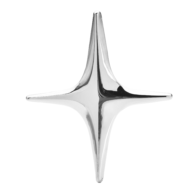 2pcs North Star Brooch Pin 18K Gold Silver Plated Stainless Steel Starburst