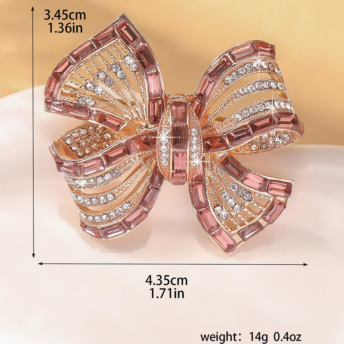 2pcs Sparkling Rhinestone Bow Brooch Pin Set Blue Pink Silver Tone Fashion