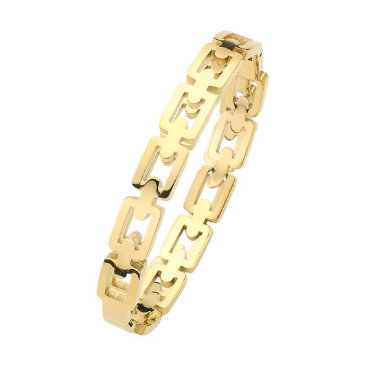 Minimalist Square Chain Stainless Steel Bangle Bracelet for Women or Men