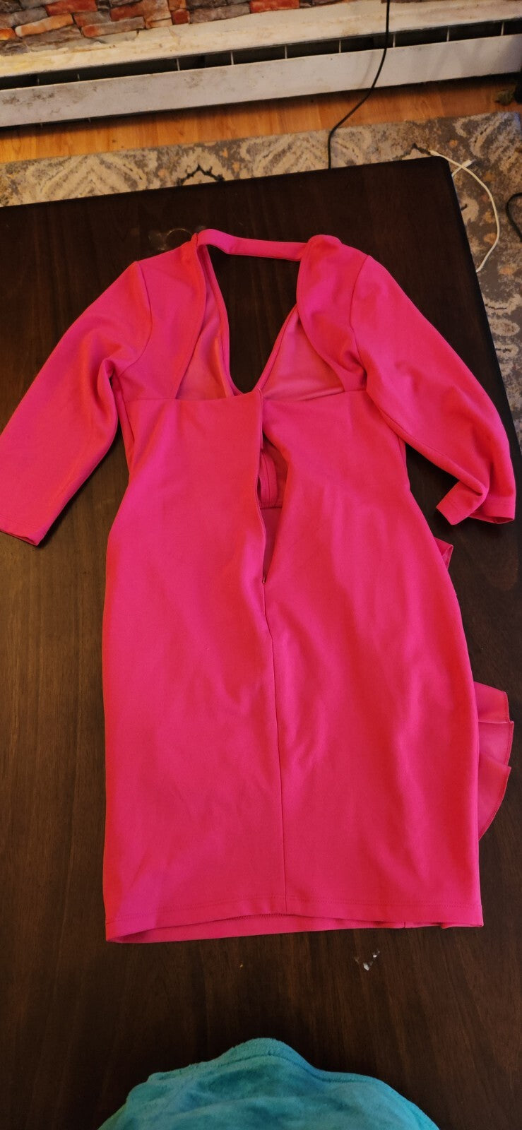 Venus Ruffled Hem Off Shoulder Dress for Women Pink Wedding Guest Dresses Medium