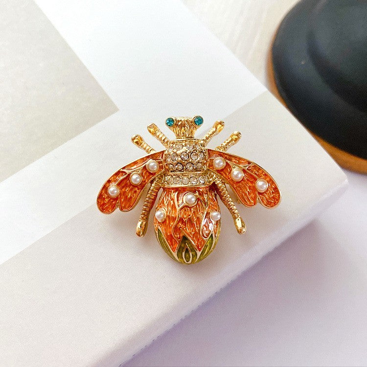 3pcs Bee Brooch Set Enamel Rhinestone Insect Pins Fashion Jewelry Gift