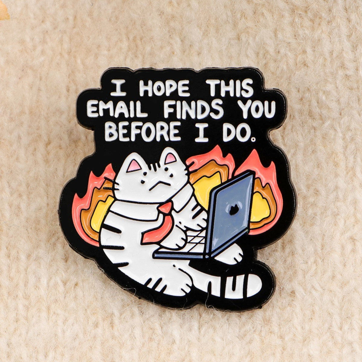 5Pcs Sarcastic Enamel Pin Set Office Work Humor Cat Dog Email Laptop Coworker Gi