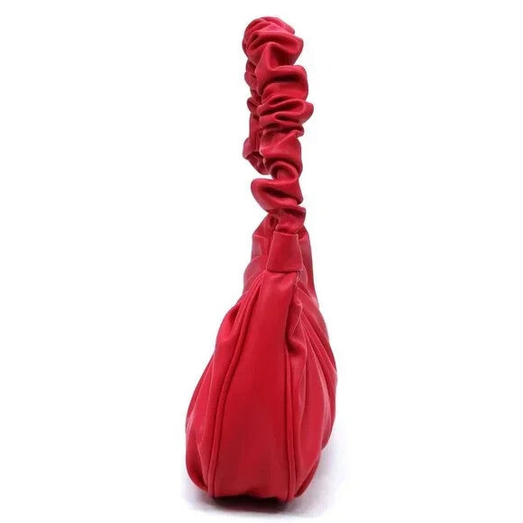 Ruched Hobo Bag for Women Shoulder Purse Soft Handbag Casual Tote Bag Pink