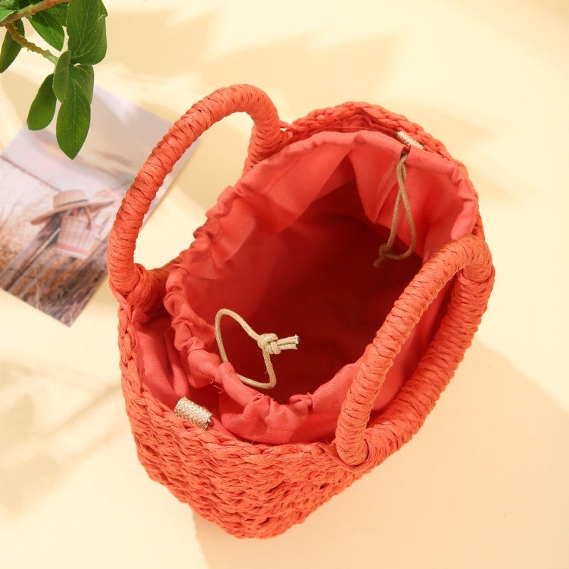Handmade Rattan Straw Half Moon Tote Bag for Women Beach Summer Casual Handbag
