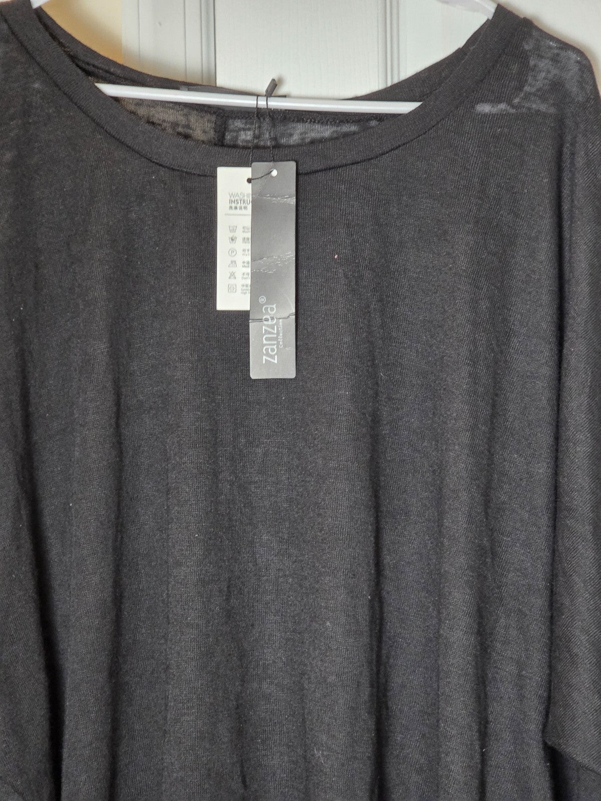 Black Cowl Neck Pullover Sweater 3XL Women’s Lightweight Knit Top Plus Size