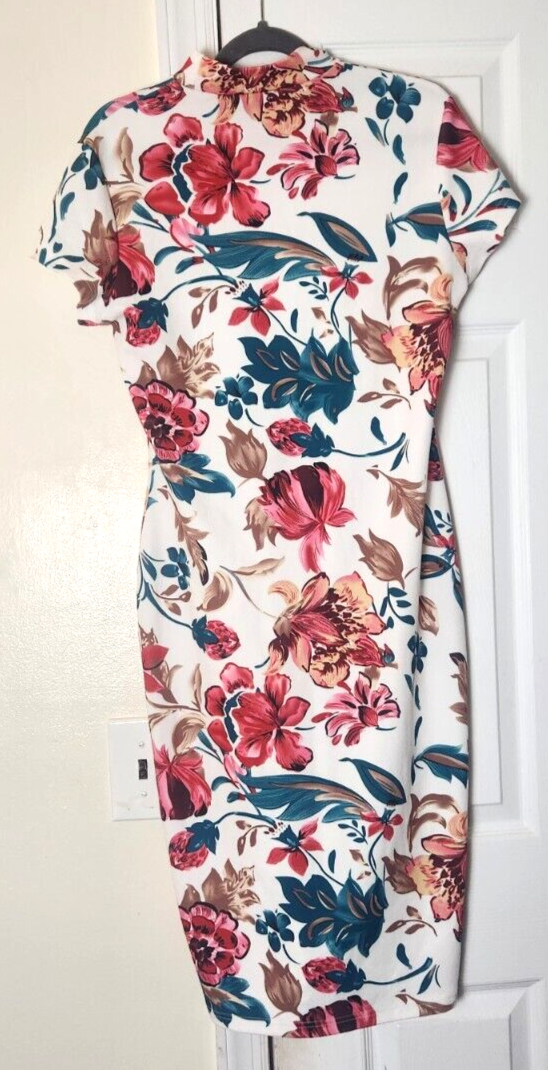 Floral Print Midi Dress for Women – Summer Casual Dress for Ladies, Size Large