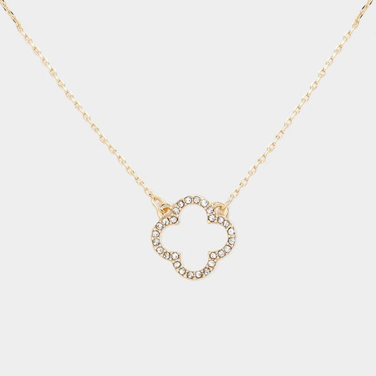 Gold Square Crystal Rhinestone Tile Pendant Necklace Delicate Dainty Jewelry