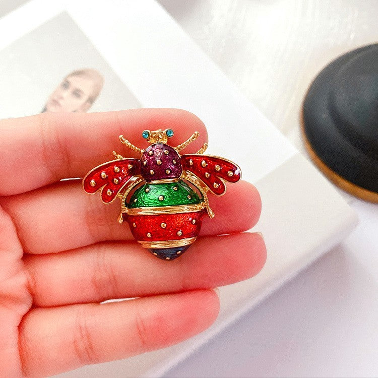 3pcs Bee Brooch Set Enamel Rhinestone Insect Pins Fashion Jewelry Gift
