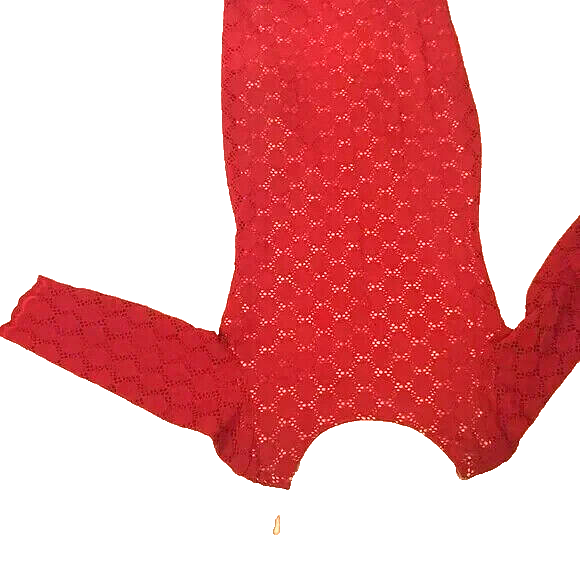 Lace Overlay  Long Sleeved Midi Dress for Women Formal Red Dresses for Ladies 